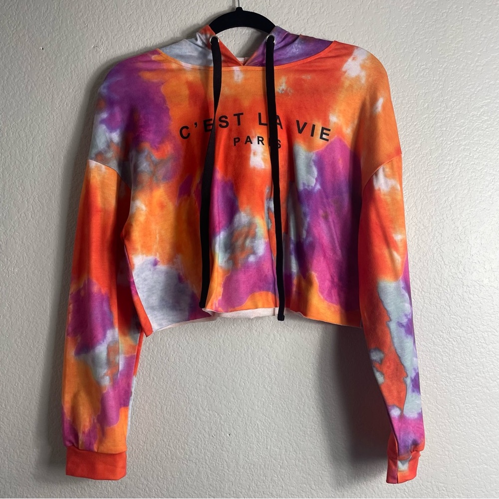 C’est la vive tie die crop top